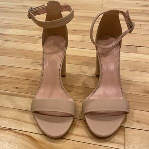 J.Crew Stella Heel w/ Ankle Strap, Beige Stone, Size 9